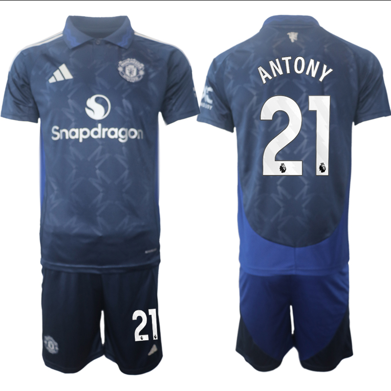 Men 2024-2025 Club Manchester United away blue #21 Soccer Jersey->->Soccer Club Jersey